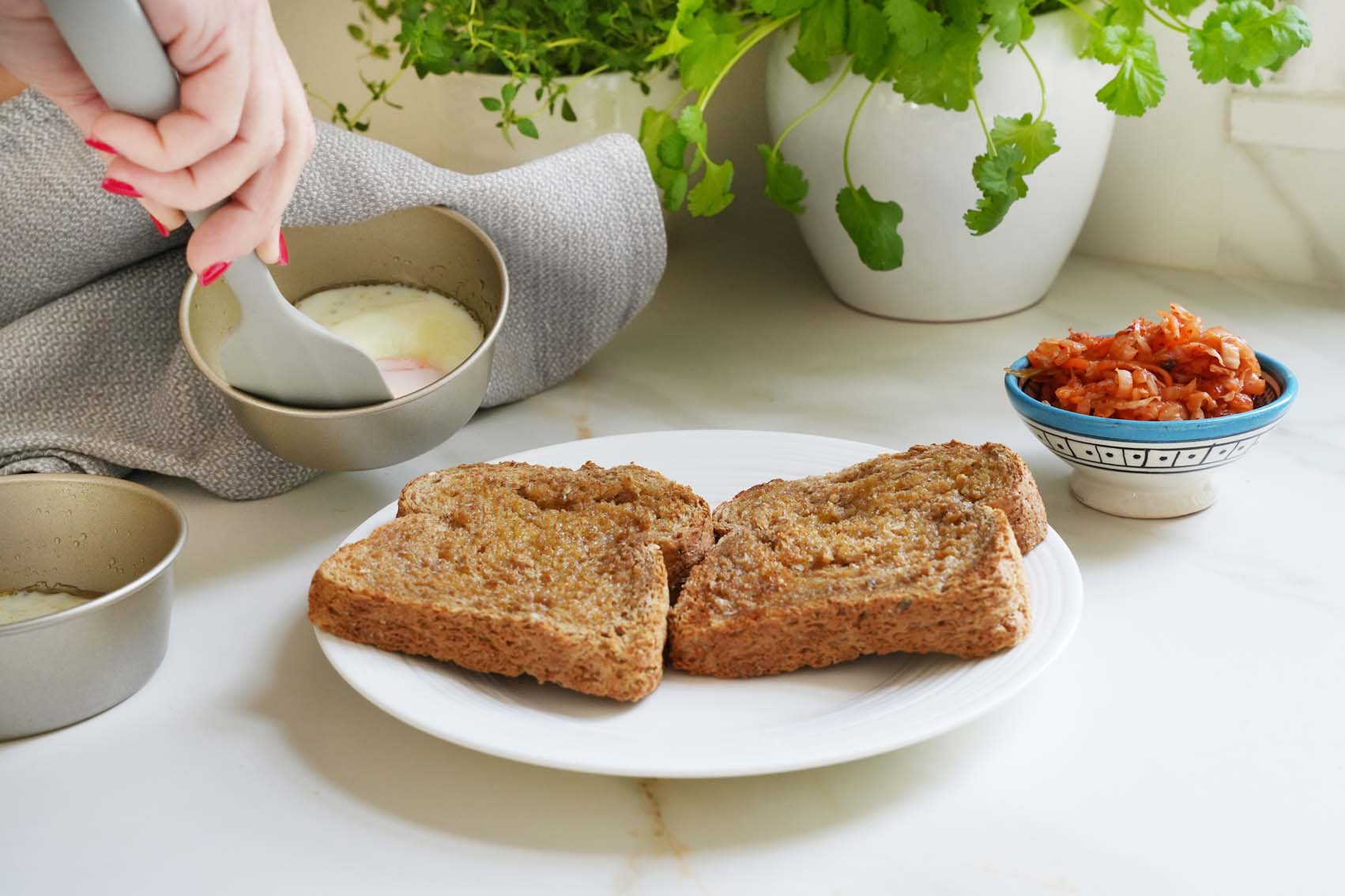 Toast for the fried eggs