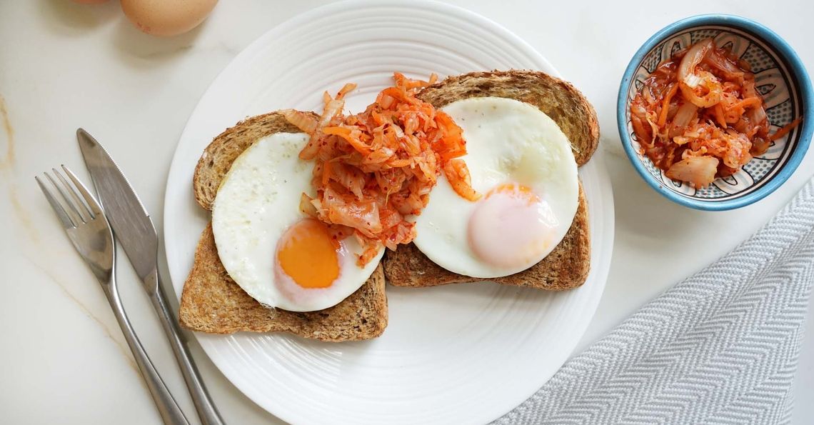 Air fryer fried eggs on toast