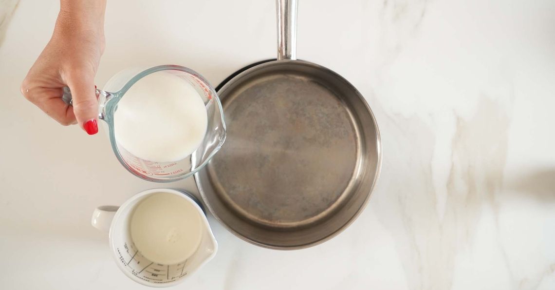 Combining the milk and cream