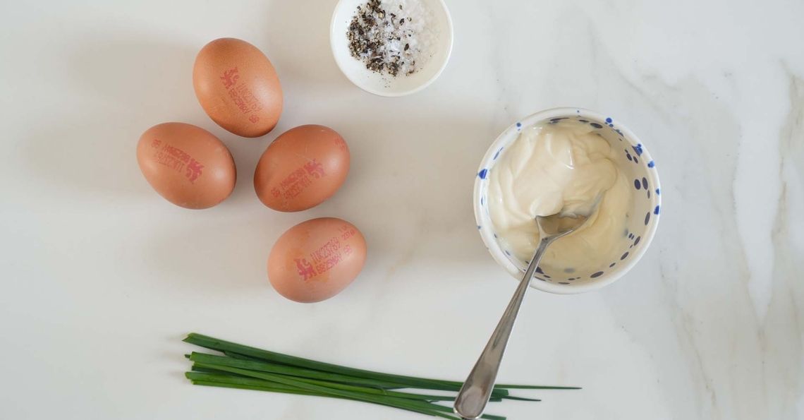 Ingredients for egg mayonnaise