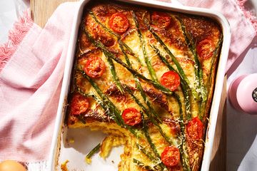 Asparagus brioche bake